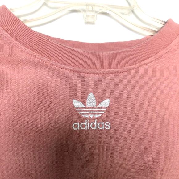 Adidas Bellista Wms Small LS Cropped Pink Pullover Sweatshirt Casual Activewear - Picture 4 of 9